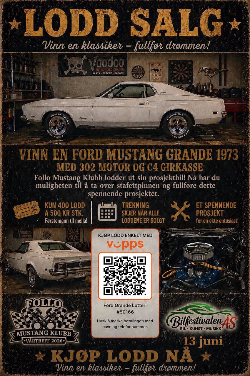 1973 Mustang Grande - denne kan du vinne!
